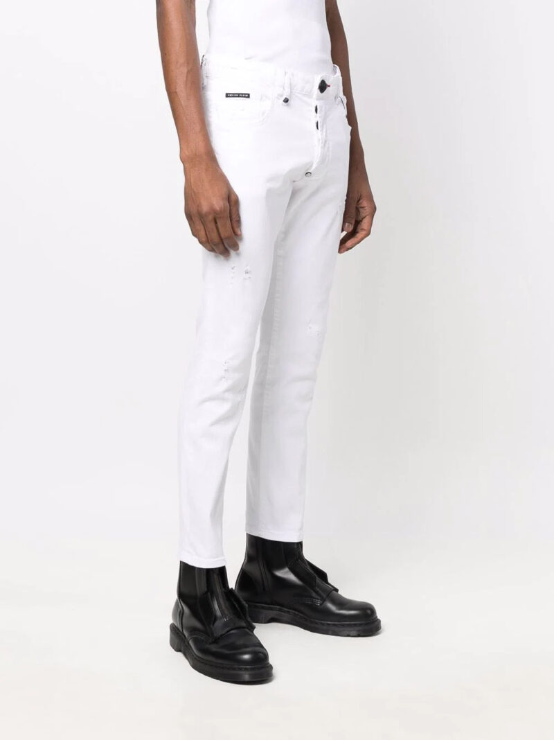 Phillip plein embroidered-logo slim-fit jeans