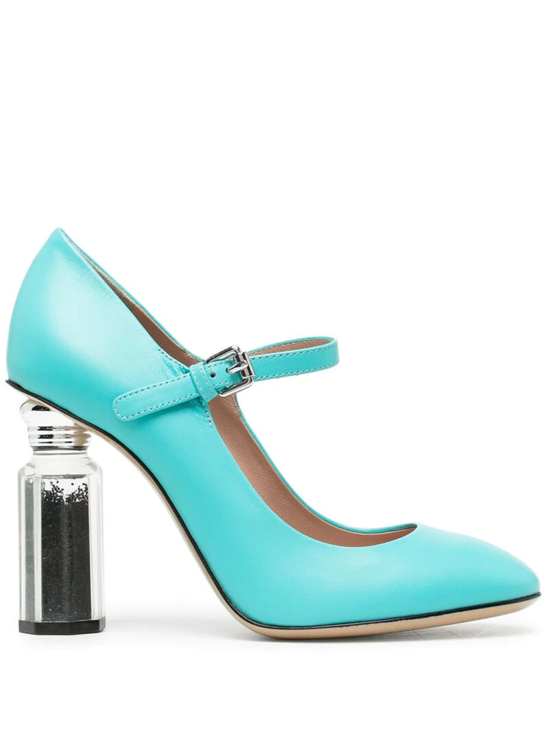 Moschino mirrored-heel leather sandals