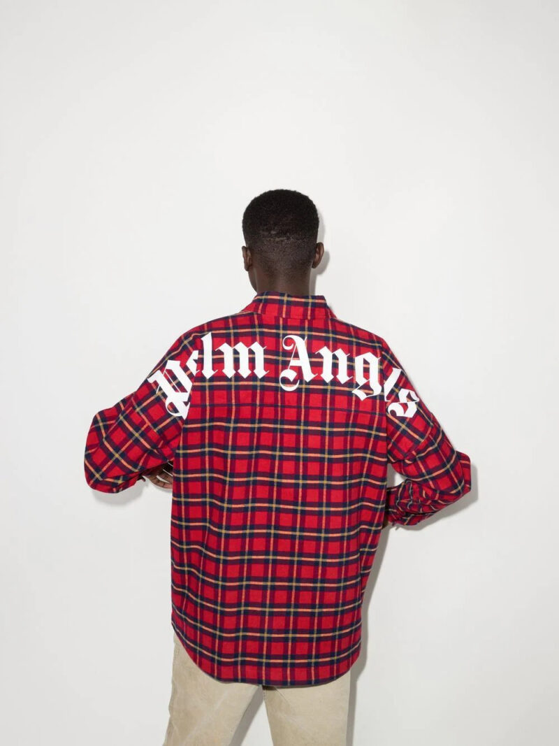 Palm Angels x Browns logo-print check shirt