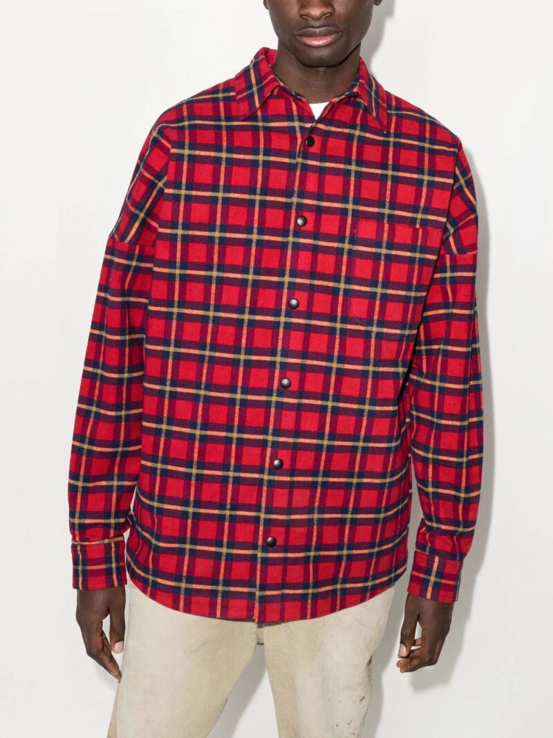 Palm Angels x Browns logo-print check shirt