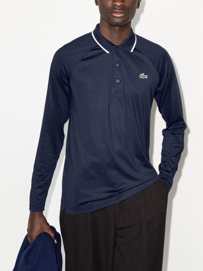Lacoste logo-patch long-sleeve polo shirt