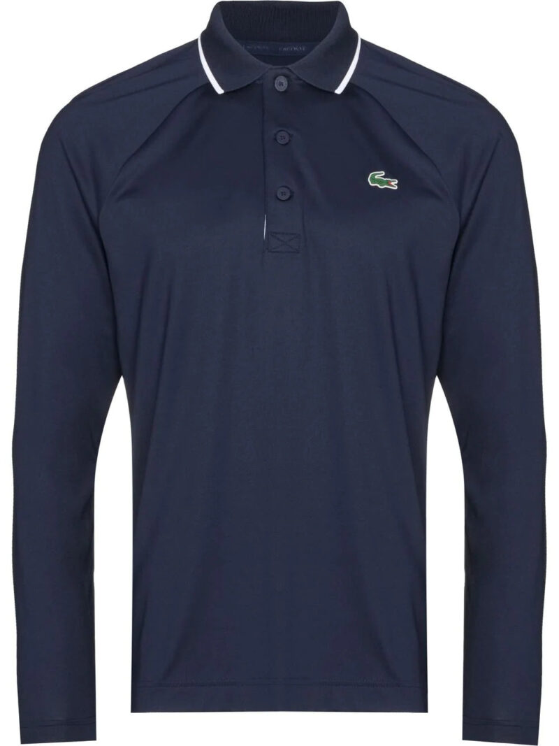 Lacoste logo-patch long-sleeve polo shirt