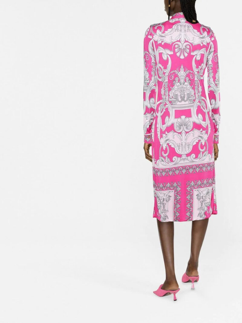 Versace  Silver Baroque midi shirt dress