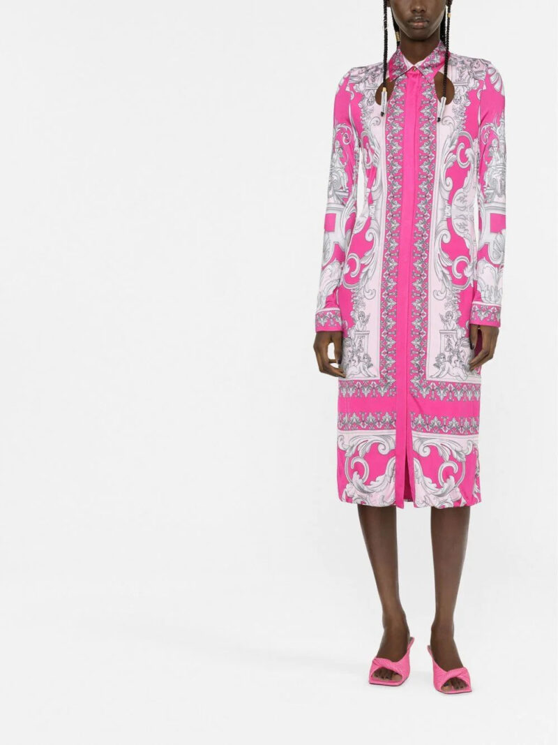 Versace  Silver Baroque midi shirt dress