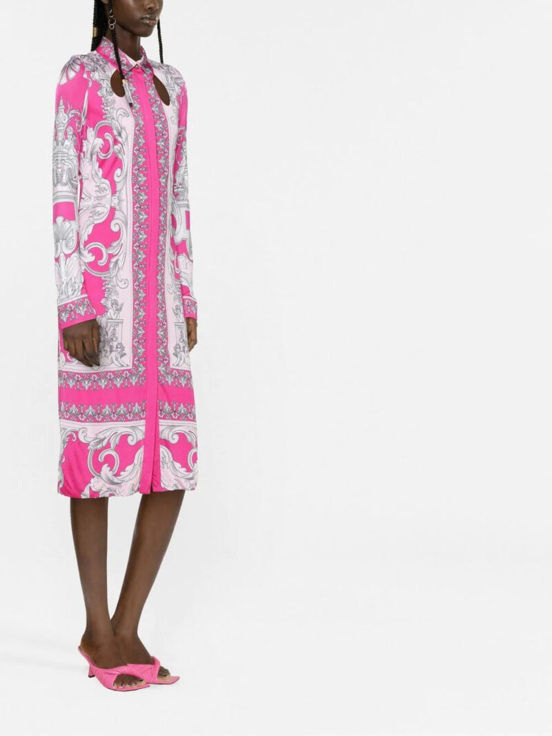 Versace  Silver Baroque midi shirt dress