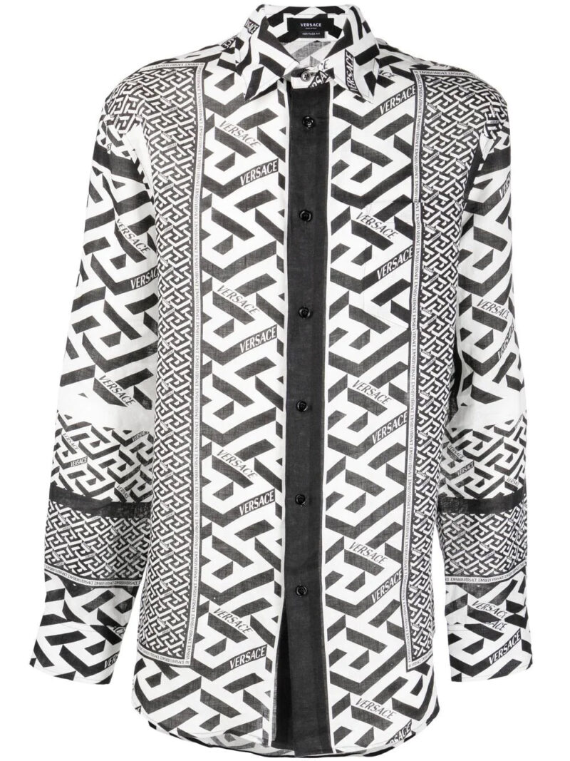 Versace La Greca linen shirt