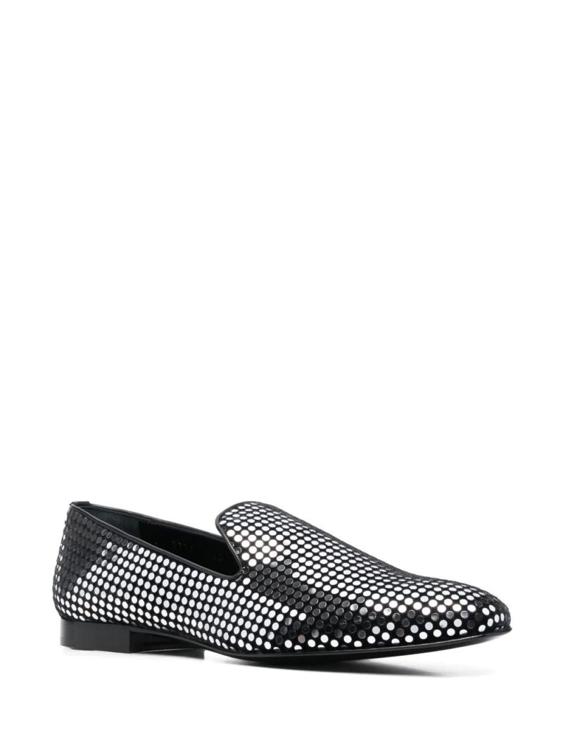 Versace  sequin-embellished leather loafers