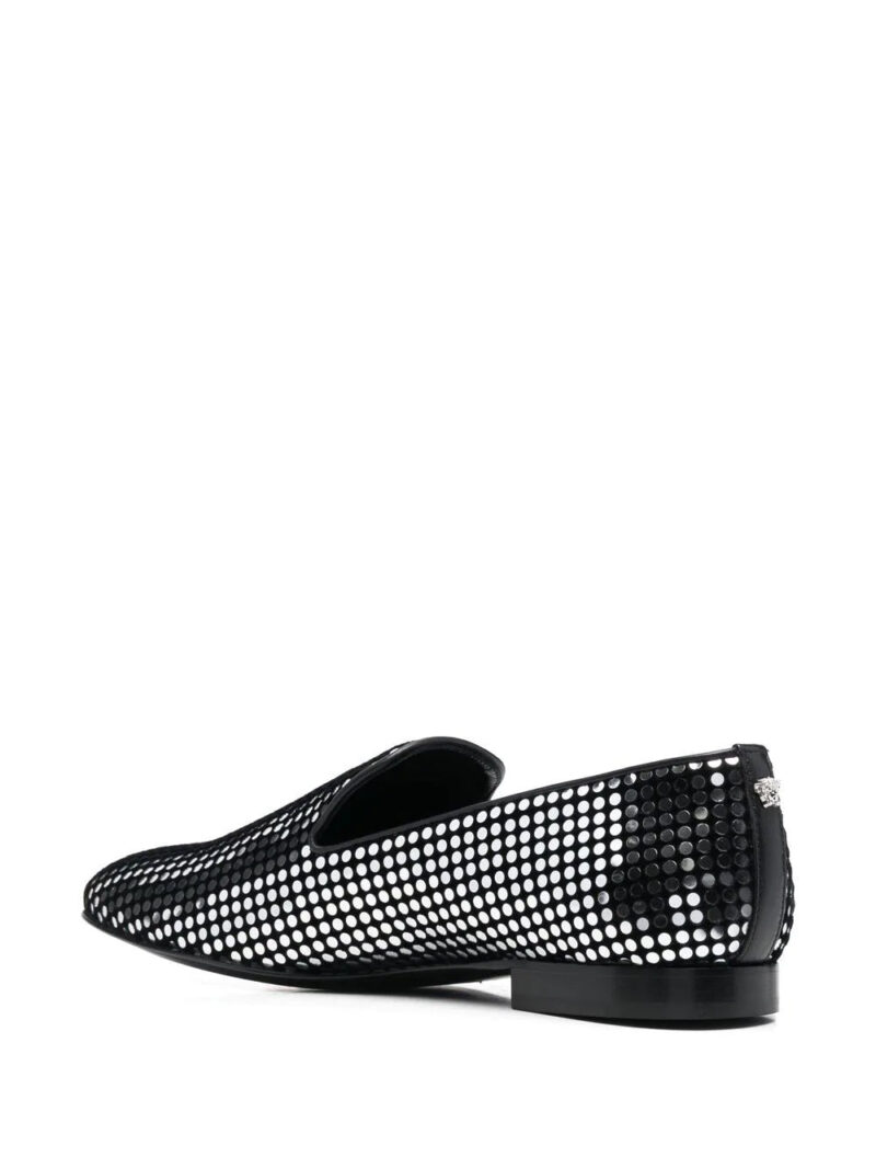 Versace  sequin-embellished leather loafers