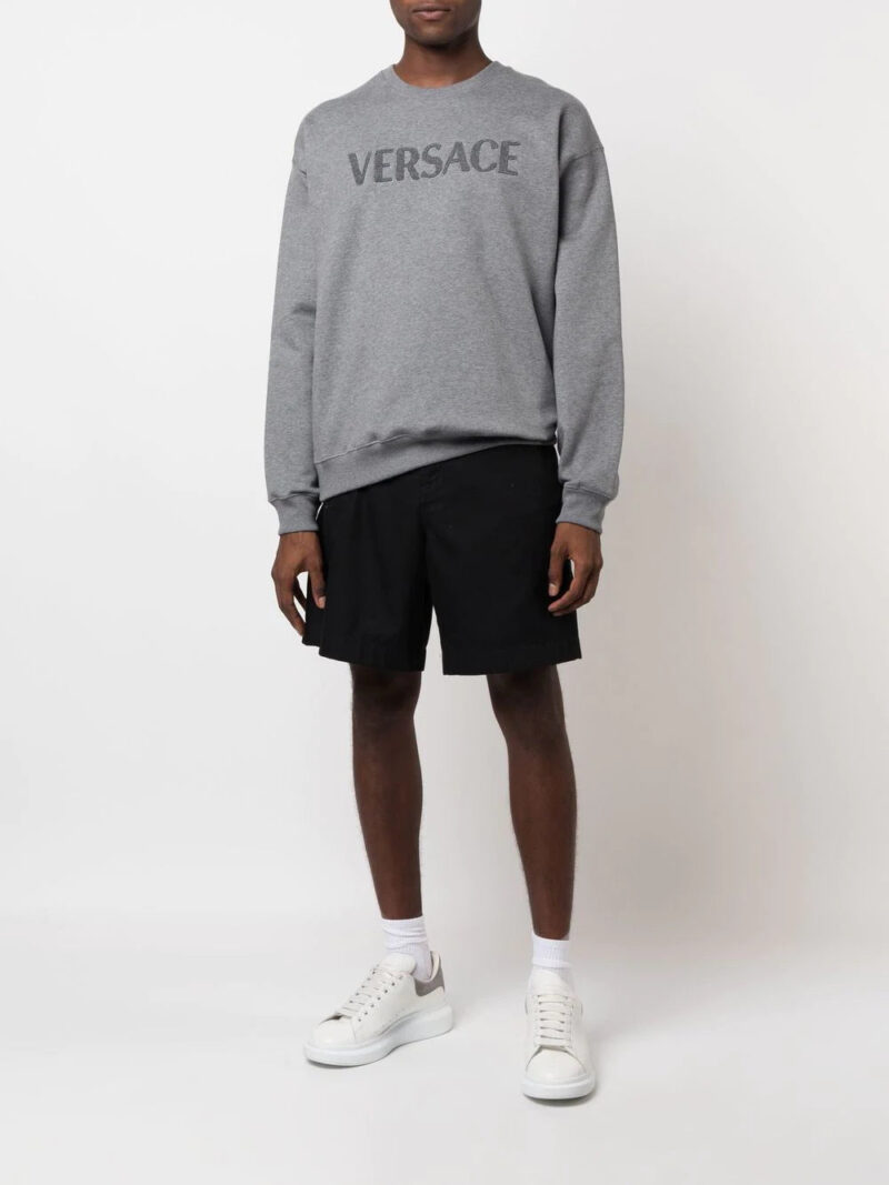 Versace  logo-embroidered jersey sweatshirt