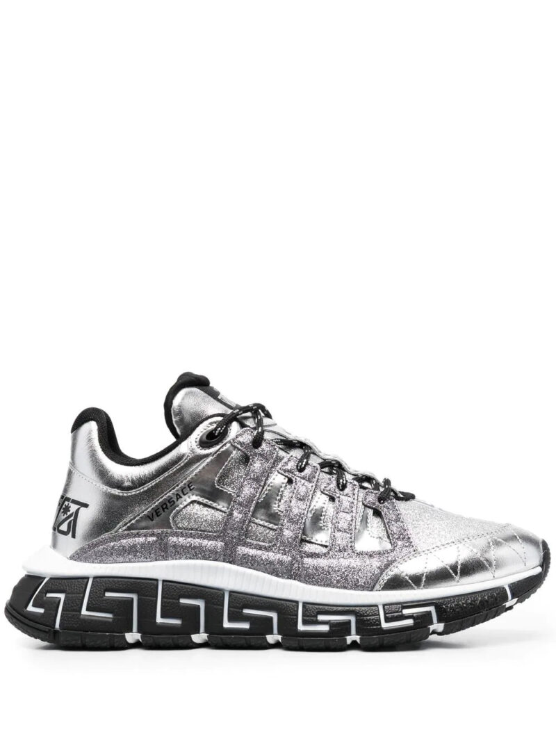 Versace logo-print shimmer sneakers