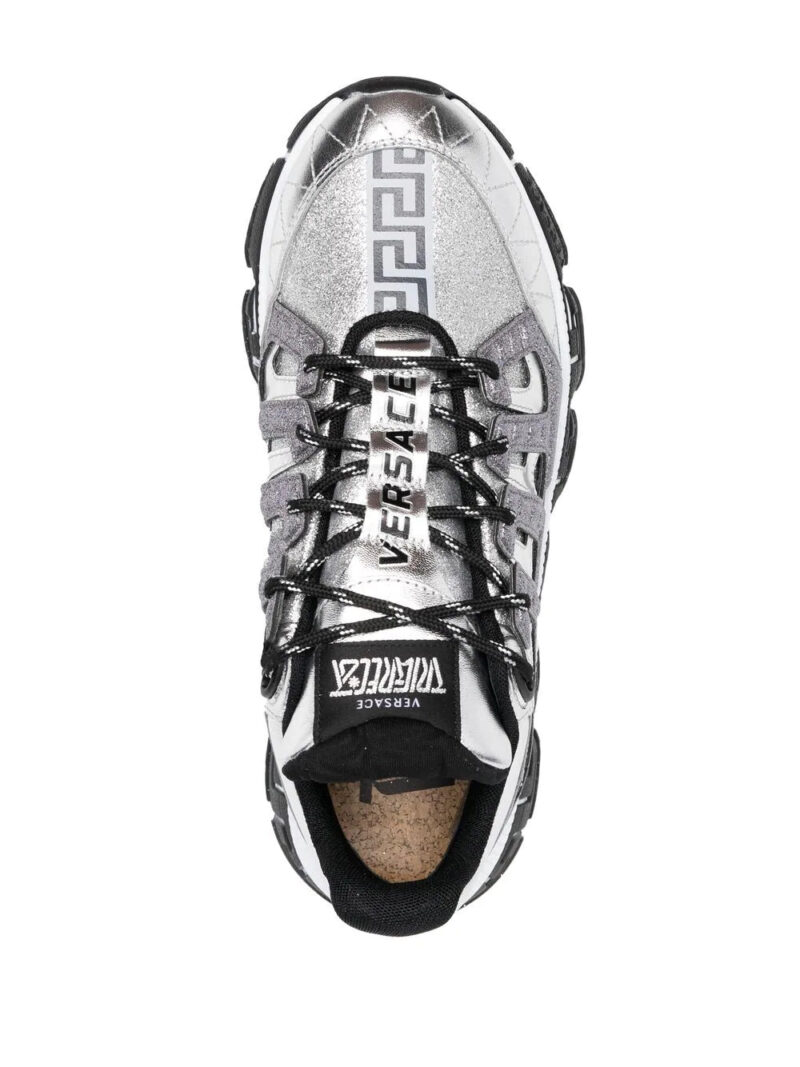 Versace logo-print shimmer sneakers