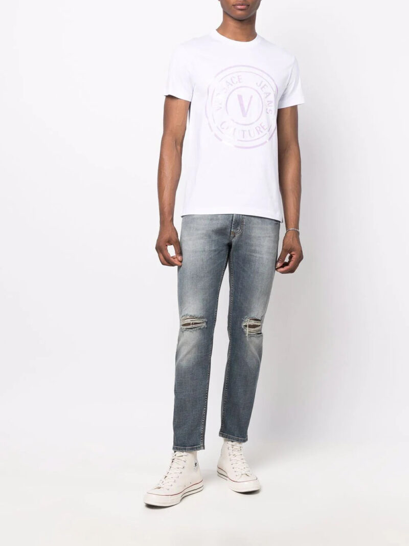 Versace Jeans Couture  ripped-detailing slim-fit jeans