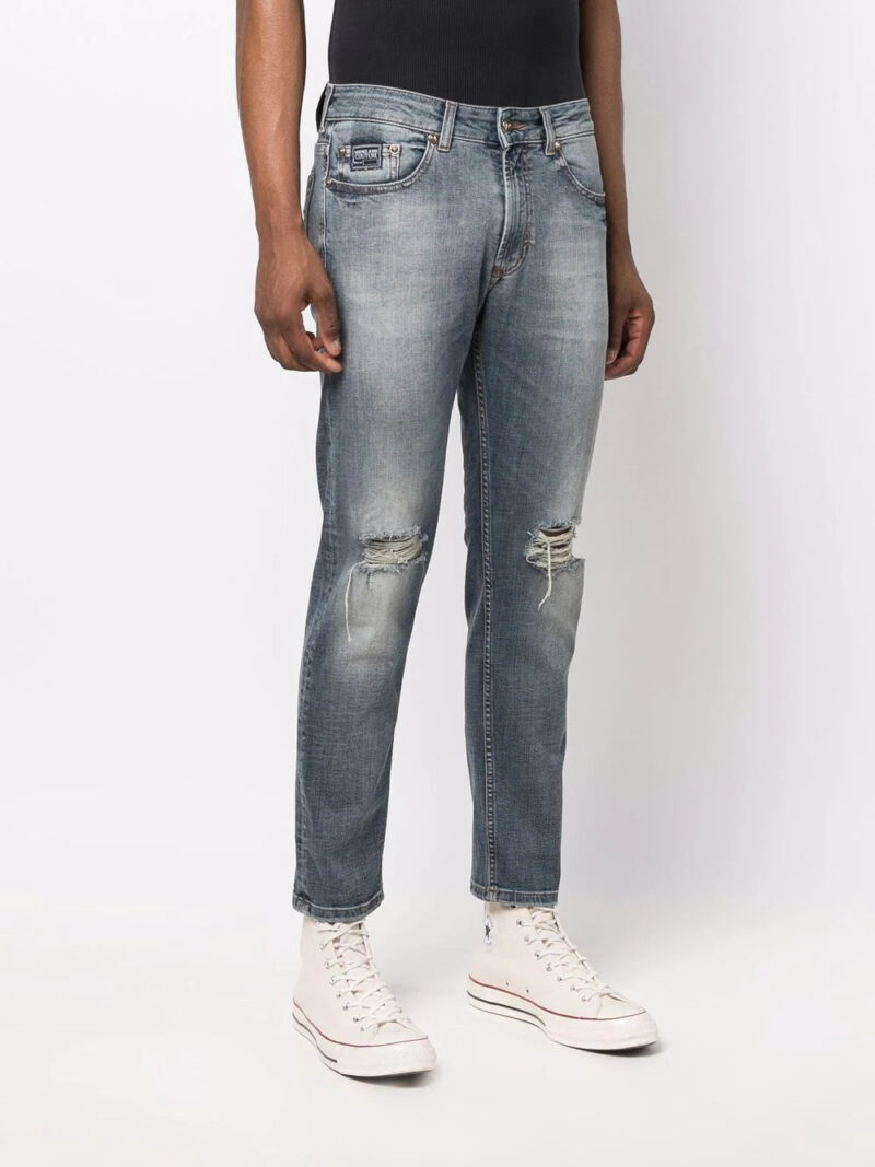 Versace Jeans Couture  ripped-detailing slim-fit jeans