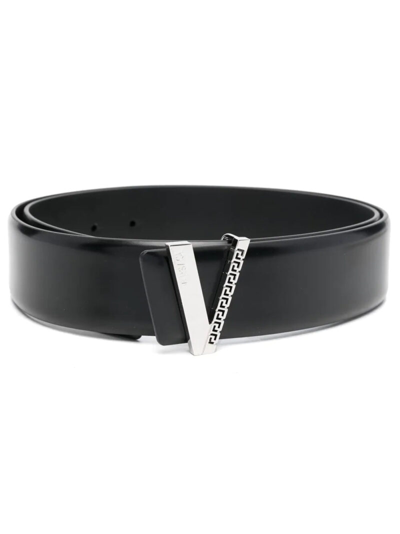 Versace logo-buckle leather belt