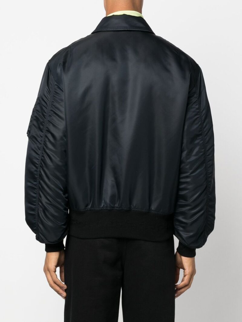 Versace logo-patch padded bomber jacket