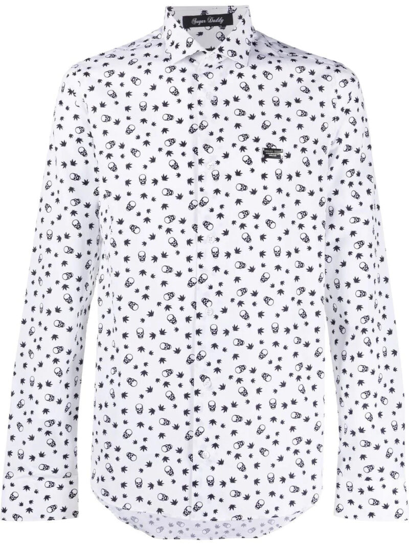 Phillip plein all-over skull-print shirt