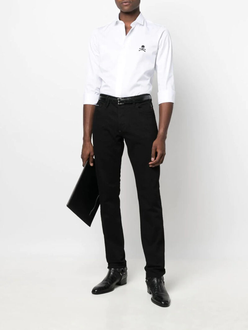 Phillip plein embroidered-skull detail shirt