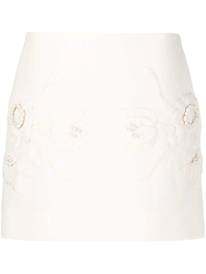 Valentino Garavani  floral-embroidered mini skirt