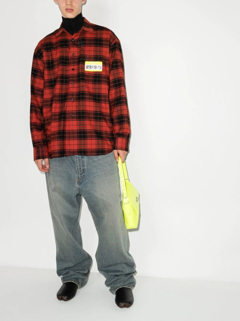 Vetements My Name Is check-print flannel shirt