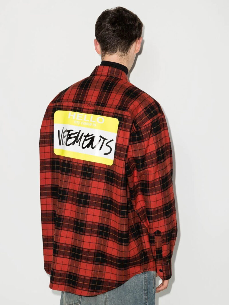 Vetements My Name Is check-print flannel shirt