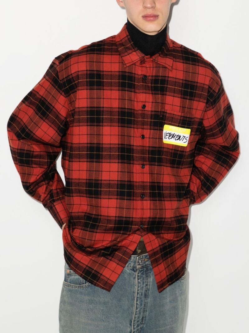 Vetements My Name Is check-print flannel shirt