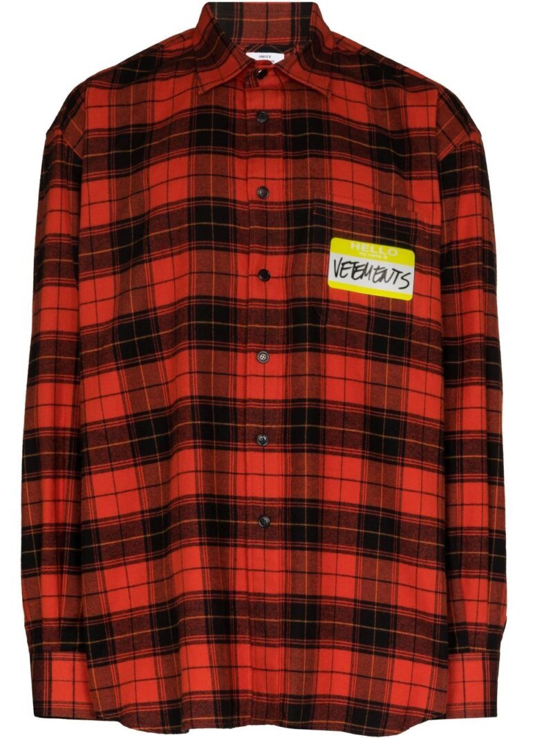 Vetements My Name Is check-print flannel shirt
