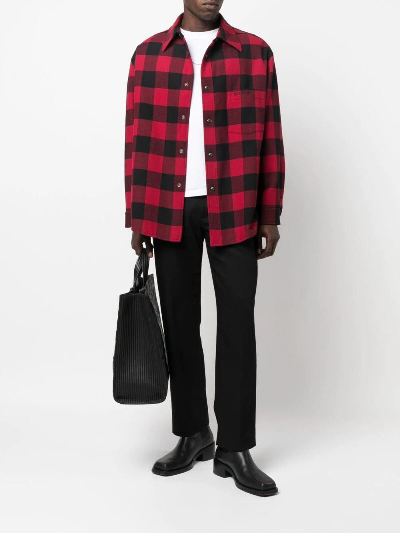 Valentino  check-print virgin-wool overshirt