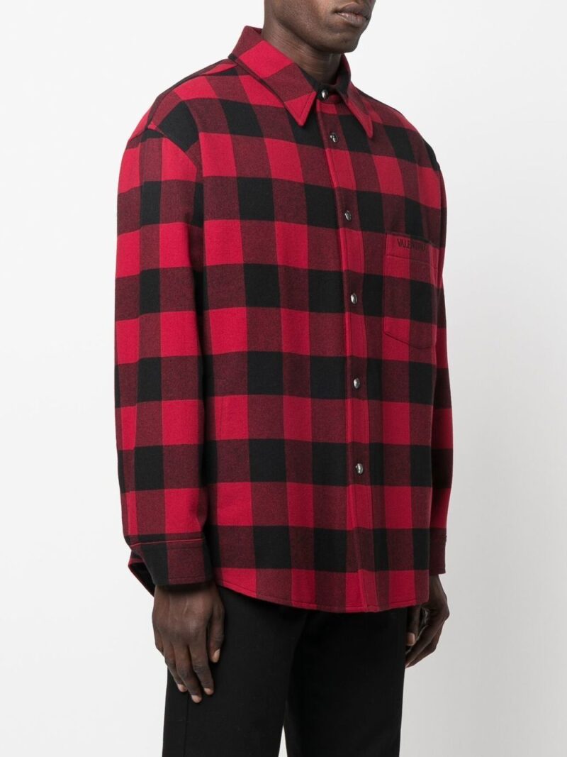 Valentino  check-print virgin-wool overshirt