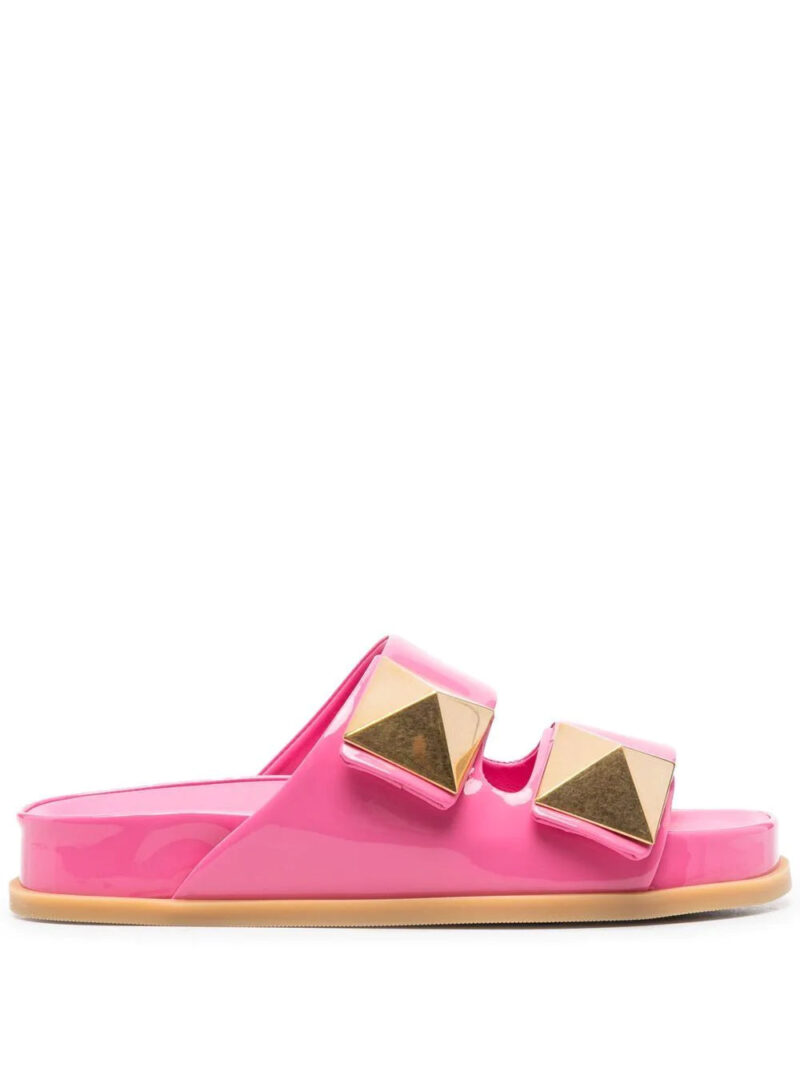 Valentino Garavani One Stud patent-leather slides
