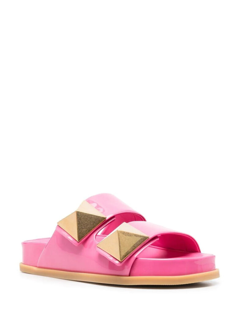 Valentino Garavani One Stud patent-leather slides