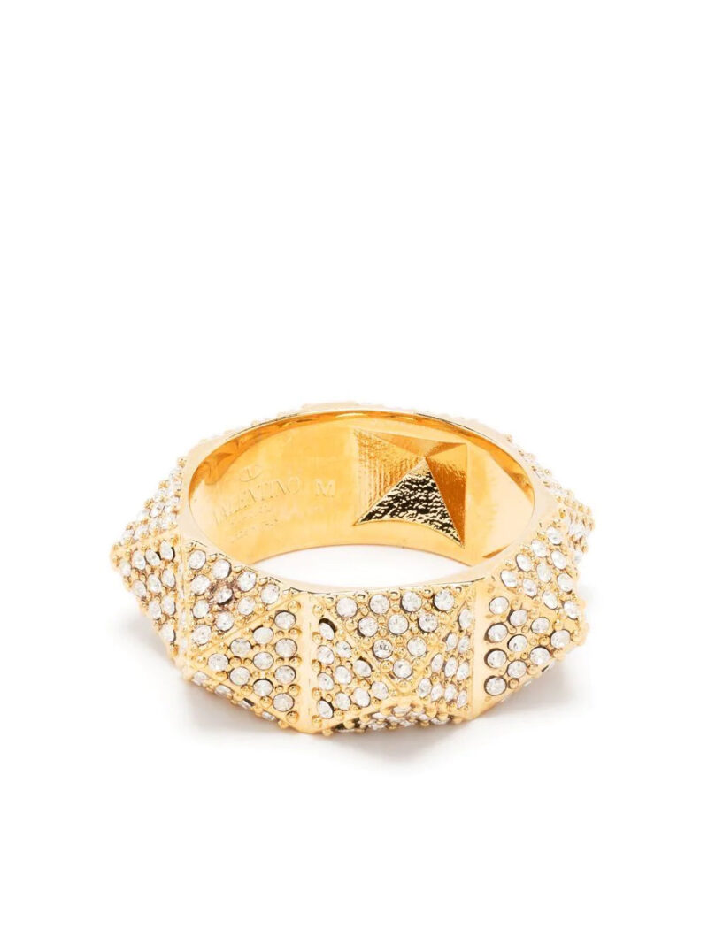 Valentino Garavani  crystal-embellished Rockstud ring