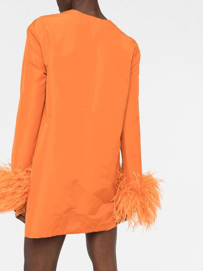 Valentino Garavani feather-trim minidress