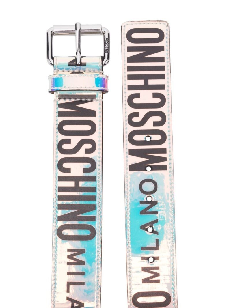 Moschino metallic-effect leather belt