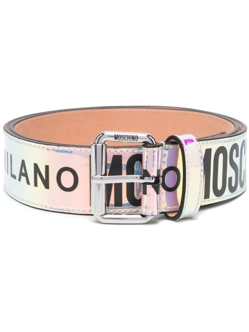 Moschino metallic-effect leather belt