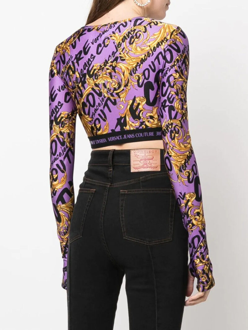Versace Jeans Couture  Garland-print cropped top