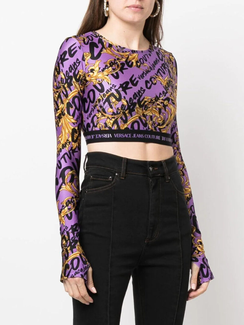 Versace Jeans Couture  Garland-print cropped top