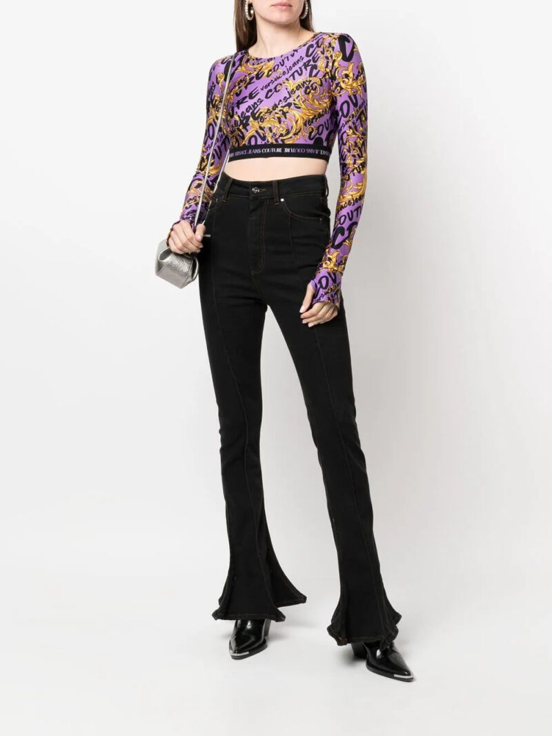 Versace Jeans Couture  Garland-print cropped top