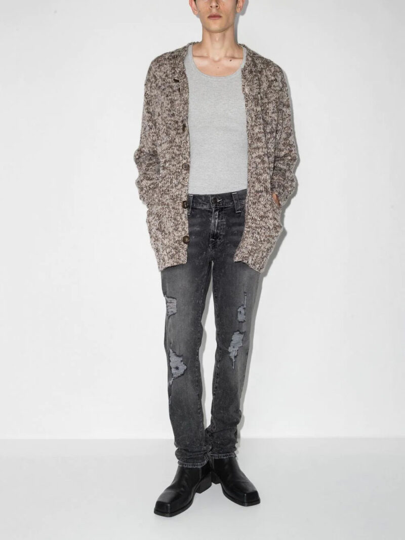 True Religion mid-rise distressed straight-leg jeans
