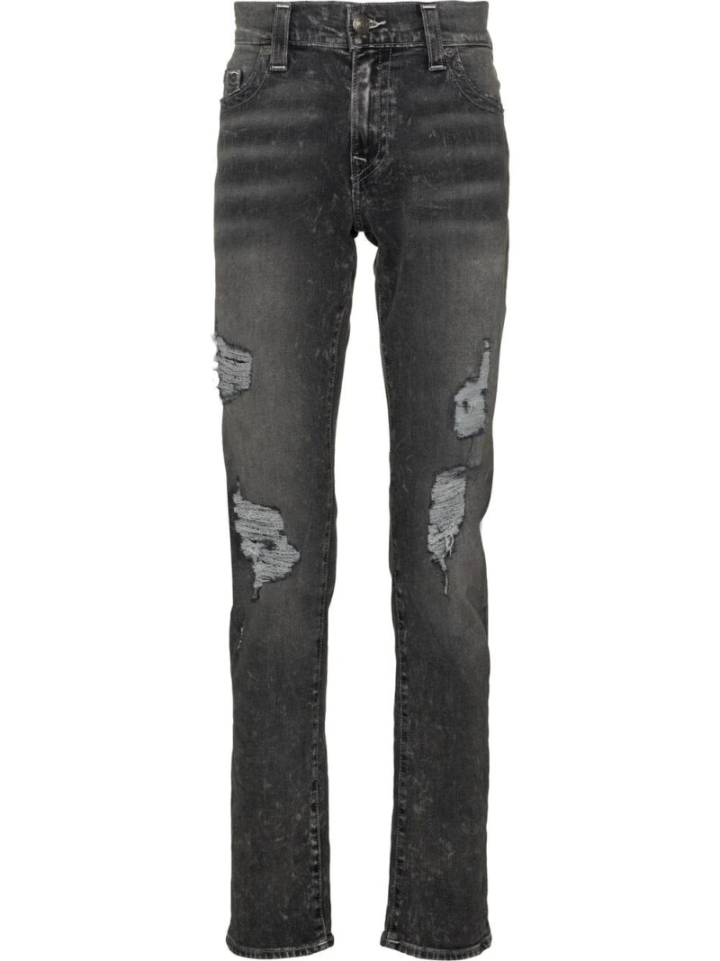 True Religion mid-rise distressed straight-leg jeans