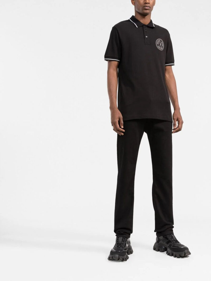 Versace logo-patch polo shirt