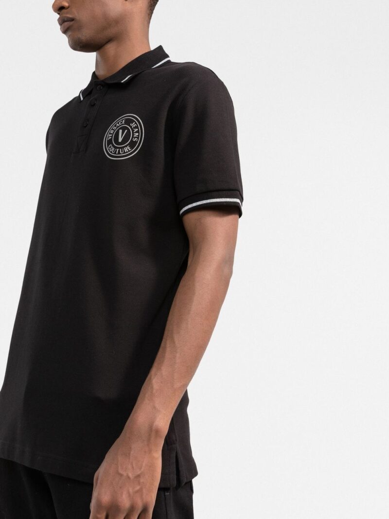 Versace logo-patch polo shirt