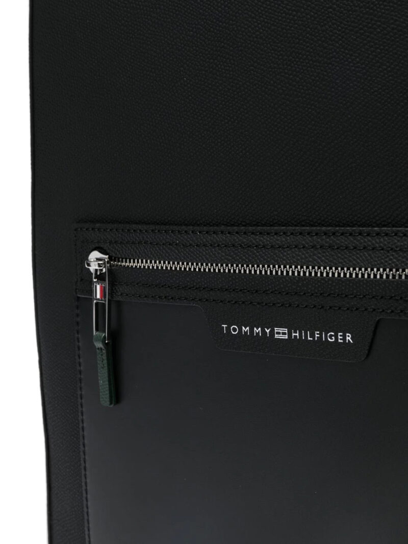 Tommy Hilfiger logo-embossed leather backpack