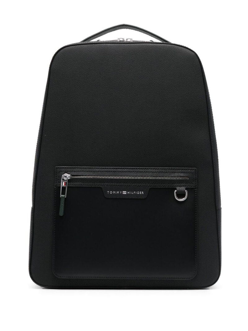 Tommy Hilfiger logo-embossed leather backpack