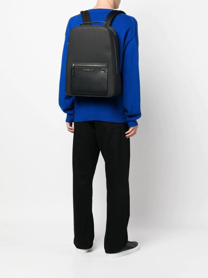Tommy Hilfiger logo-embossed leather backpack