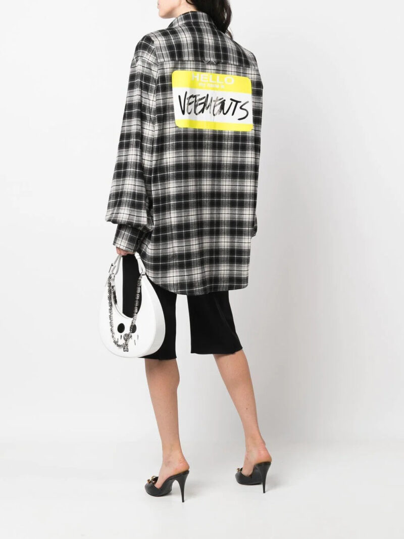 Vetements check-print cotton shirt