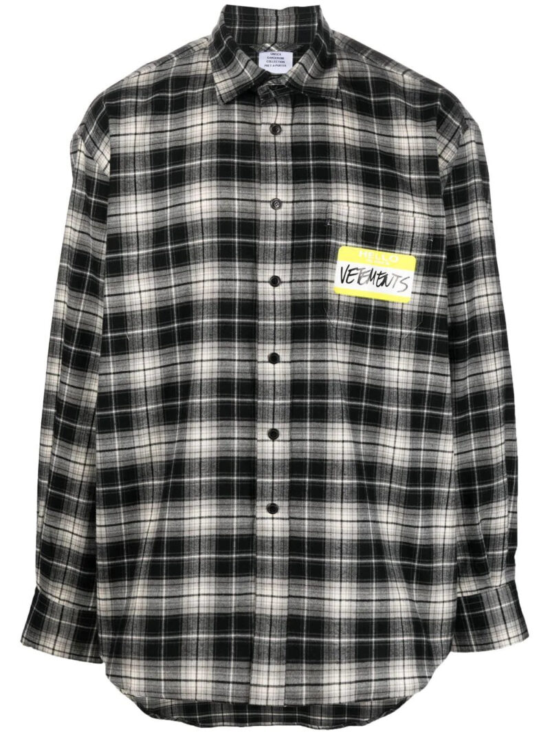 Vetements check-print cotton shirt