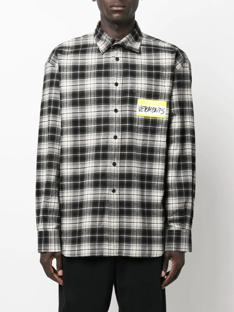 Vetements check-print cotton shirt