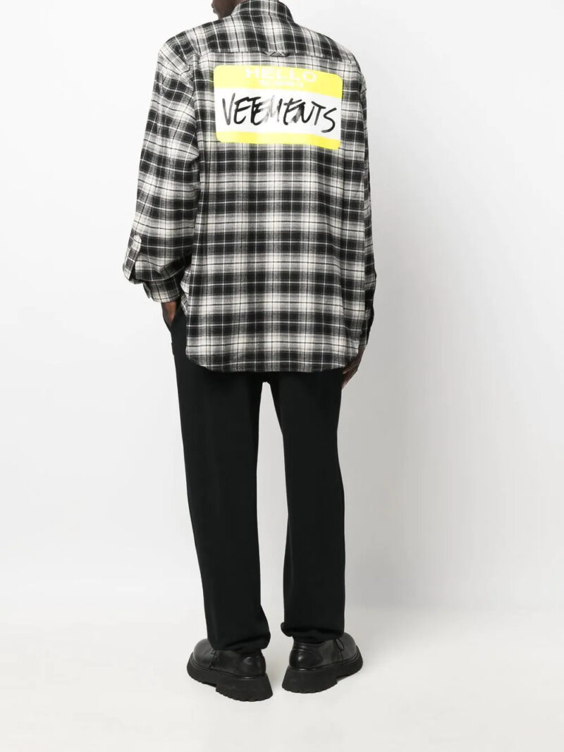 Vetements check-print cotton shirt