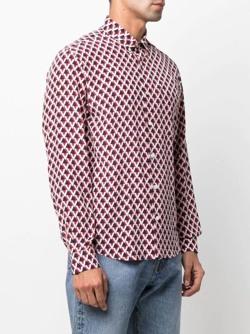 Valentino Veehive-print silk shirt