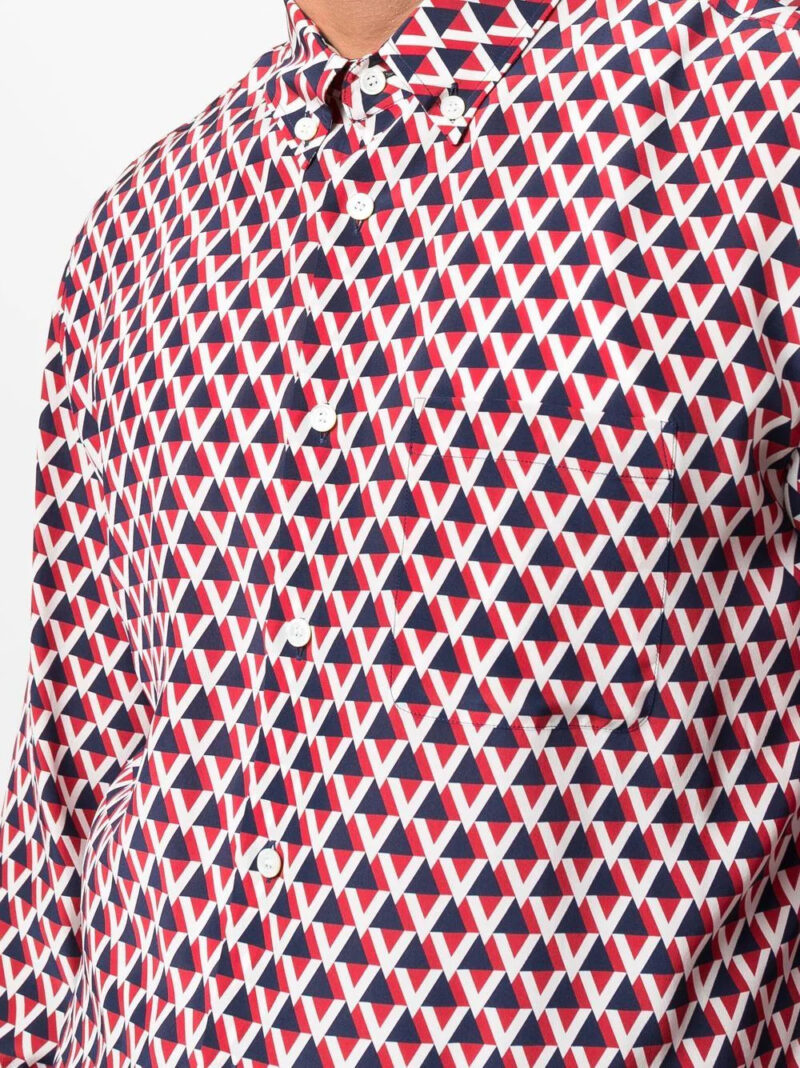 Valentino Veehive-print silk shirt